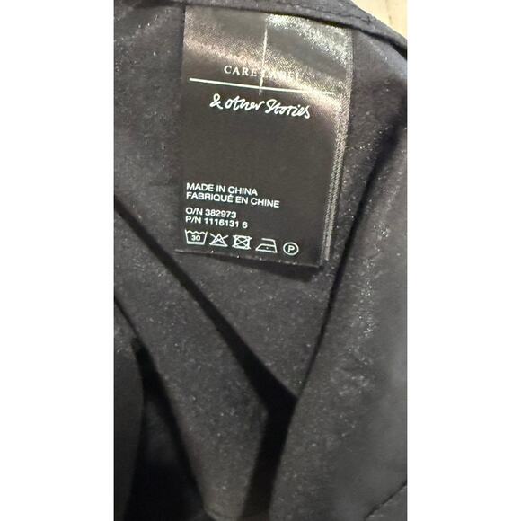 NWT Atelier & Other Stories Women's Black Trench Coat Size 6 Asymmetrical Zip - Picture 7 of 7